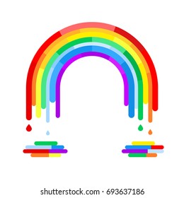 Rainbow flows symbol isolated. Multicolored stripes light arch icon vector illustration.