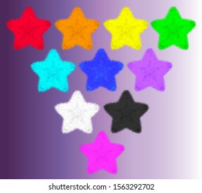 Rainbow fluffy christmas tree stars