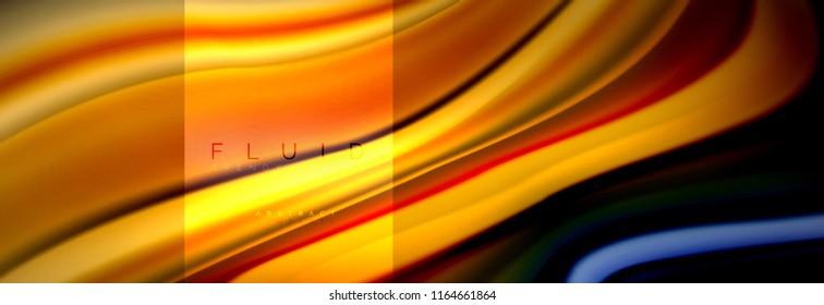 Rainbow fluid abstract shapes, liquid colors design, colorful marble or plastic wavy texture background, multicolored template for business or technology presentation or web brochure cover design