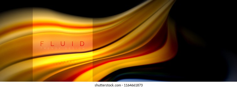 Rainbow fluid abstract shapes, liquid colors design, colorful marble or plastic wavy texture background, multicolored template for business or technology presentation or web brochure cover design