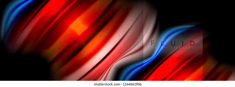 Rainbow fluid abstract shapes, liquid colors design, colorful marble or plastic wavy texture background, multicolored template for business or technology presentation or web brochure cover design