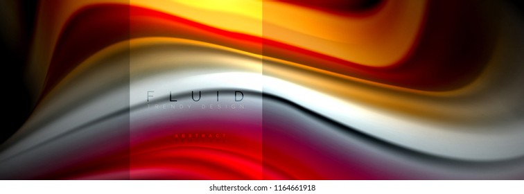 Rainbow fluid abstract shapes, liquid colors design, colorful marble or plastic wavy texture background, multicolored template for business or technology presentation or web brochure cover design