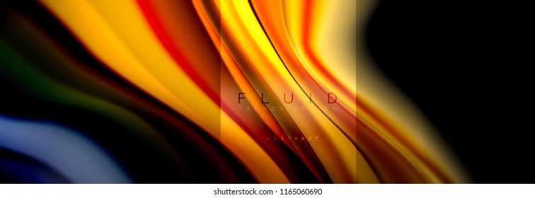 Rainbow fluid abstract shapes, liquid colors design, colorful marble or plastic wavy texture background, multicolored template for business or technology presentation or web brochure cover design