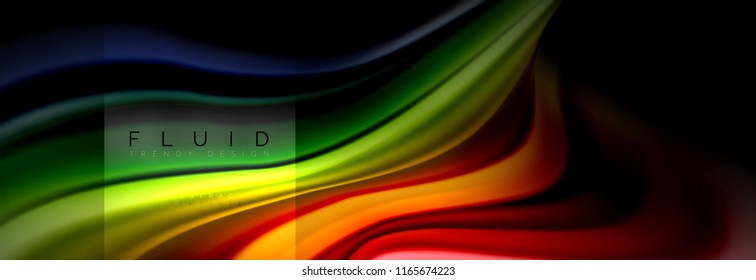 Formas abstractas del fluido arcoiris, diseño de colores líquidos, fondo de textura ondulada de mármol colorido o plástico, plantilla multicolor para presentación de negocios o tecnología o diseño de portada web