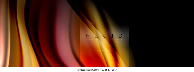 Rainbow fluid abstract shapes, liquid colors design, colorful marble or plastic wavy texture background, multicolored template for business or technology presentation or web brochure cover design