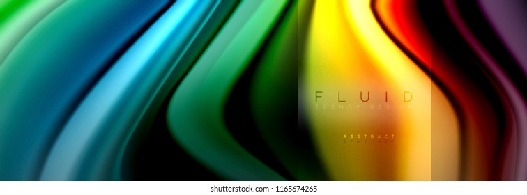 Formas abstractas del fluido arcoiris, diseño de colores líquidos, fondo de textura ondulada de mármol colorido o plástico, plantilla multicolor para presentación de negocios o tecnología o diseño de portada web