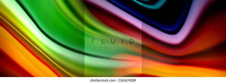 Rainbow fluid abstract shapes, liquid colors design, colorful marble or plastic wavy texture background, multicolored template for business or technology presentation or web brochure cover design