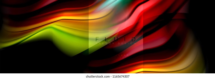 Formas abstractas del fluido arcoiris, diseño de colores líquidos, fondo de textura ondulada de mármol colorido o plástico, plantilla multicolor para presentación de negocios o tecnología o diseño de portada web