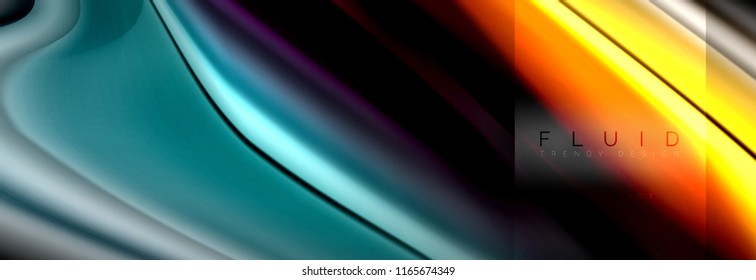 Formas abstractas del fluido arcoiris, diseño de colores líquidos, fondo de textura ondulada de mármol colorido o plástico, plantilla multicolor para presentación de negocios o tecnología o diseño de portada web