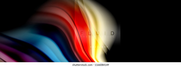 Rainbow fluid abstract shapes, liquid colors design, colorful marble or plastic wavy texture background, multicolored template for business or technology presentation or web brochure cover design