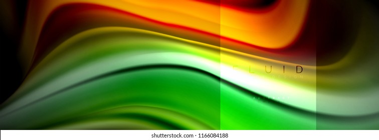 Rainbow fluid abstract shapes, liquid colors design, colorful marble or plastic wavy texture background, multicolored template for business or technology presentation or web brochure cover design