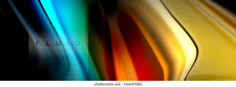 Abstrakte Formen von Regenbogenflüssigkeiten, flüssige Farbgestaltung, bunter Marmor- oder Kunststoffhintergrund, mehrfarbige Vorlage für Geschäfts- oder Technologiepräsentation oder Webbroschürendesign