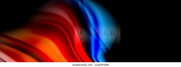 Rainbow fluid abstract shapes, liquid colors design, colorful marble or plastic wavy texture background, multicolored template for business or technology presentation or web brochure cover design