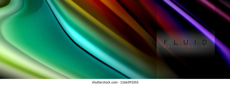 Formas abstractas del fluido arcoiris, diseño de colores líquidos, fondo de textura ondulada de mármol colorido o plástico, plantilla multicolor para presentación de negocios o tecnología o diseño de portada web