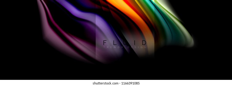 Formas abstractas del fluido arcoiris, diseño de colores líquidos, fondo de textura ondulada de mármol colorido o plástico, plantilla multicolor para presentación de negocios o tecnología o diseño de portada web