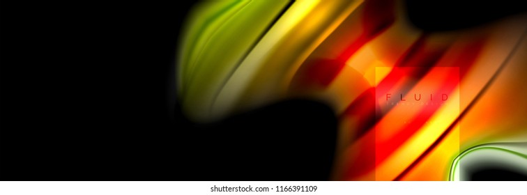 Rainbow fluid abstract shapes, liquid colors design, colorful marble or plastic wavy texture background, multicolored template for business or technology presentation or web brochure cover design