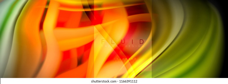 Rainbow fluid abstract shapes, liquid colors design, colorful marble or plastic wavy texture background, multicolored template for business or technology presentation or web brochure cover design