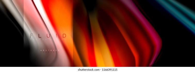 Rainbow fluid abstract shapes, liquid colors design, colorful marble or plastic wavy texture background, multicolored template for business or technology presentation or web brochure cover design