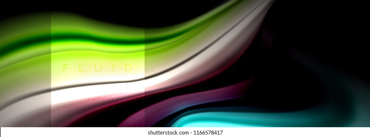 Rainbow fluid abstract shapes, liquid colors design, colorful marble or plastic wavy texture background, multicolored template for business or technology presentation or web brochure cover design