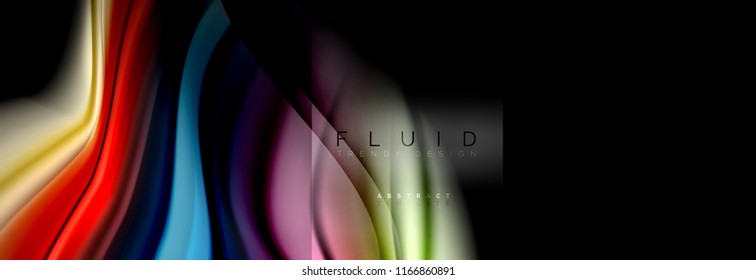 Rainbow fluid abstract shapes, liquid colors design, colorful marble or plastic wavy texture background, multicolored template for business or technology presentation or web brochure cover design