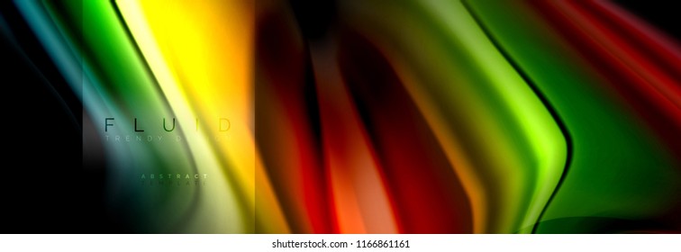 Rainbow fluid abstract shapes, liquid colors design, colorful marble or plastic wavy texture background, multicolored template for business or technology presentation or web brochure cover design