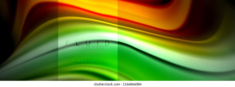 Rainbow fluid abstract shapes, liquid colors design, colorful marble or plastic wavy texture background, multicolored template for business or technology presentation or web brochure cover design