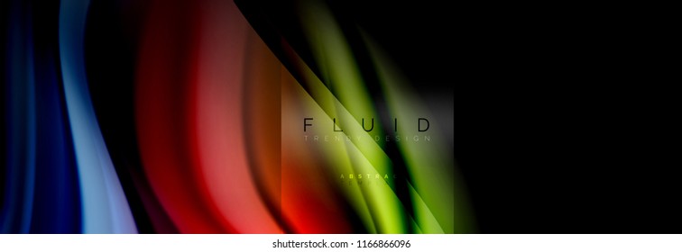 Rainbow fluid abstract shapes, liquid colors design, colorful marble or plastic wavy texture background, multicolored template for business or technology presentation or web brochure cover design