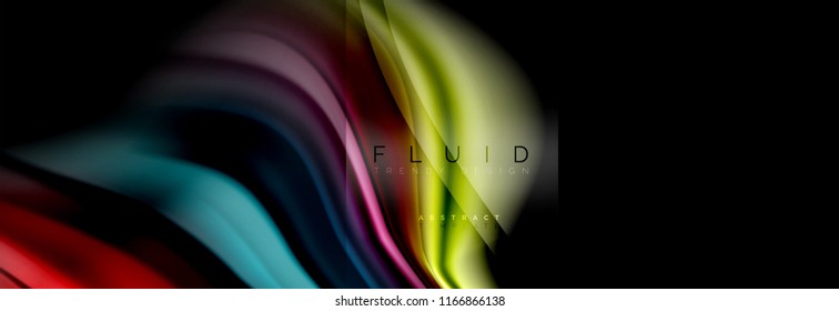 Rainbow fluid abstract shapes, liquid colors design, colorful marble or plastic wavy texture background, multicolored template for business or technology presentation or web brochure cover design