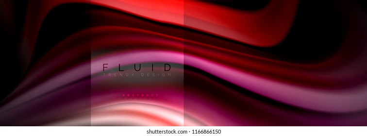 Rainbow fluid abstract shapes, liquid colors design, colorful marble or plastic wavy texture background, multicolored template for business or technology presentation or web brochure cover design