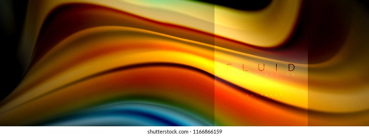 Rainbow fluid abstract shapes, liquid colors design, colorful marble or plastic wavy texture background, multicolored template for business or technology presentation or web brochure cover design