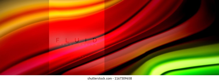 Rainbow fluid abstract shapes, liquid colors design, colorful marble or plastic wavy texture background, multicolored template for business or technology presentation or web brochure cover design