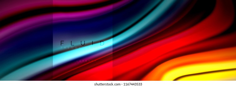 Rainbow fluid abstract shapes, liquid colors design, colorful marble or plastic wavy texture background, multicolored template for business or technology presentation or web brochure cover design