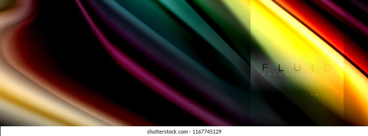 Formas abstractas del fluido arcoiris, diseño de colores líquidos, fondo de textura ondulada de mármol colorido o plástico, plantilla multicolor para presentación de negocios o tecnología o diseño de portada web