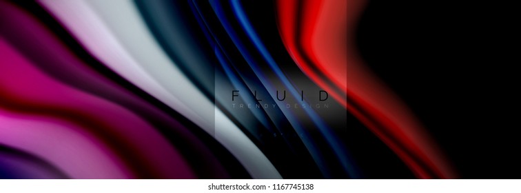 Formas abstractas del fluido arcoiris, diseño de colores líquidos, fondo de textura ondulada de mármol colorido o plástico, plantilla multicolor para presentación de negocios o tecnología o diseño de portada web