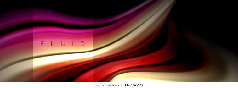 Rainbow fluid abstract shapes, liquid colors design, colorful marble or plastic wavy texture background, multicolored template for business or technology presentation or web brochure cover design