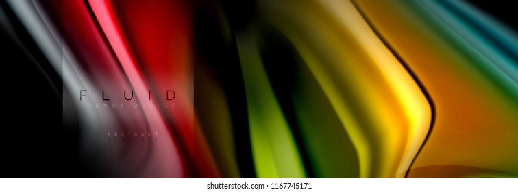 Formas abstractas del fluido arcoiris, diseño de colores líquidos, fondo de textura ondulada de mármol colorido o plástico, plantilla multicolor para presentación de negocios o tecnología o diseño de portada web