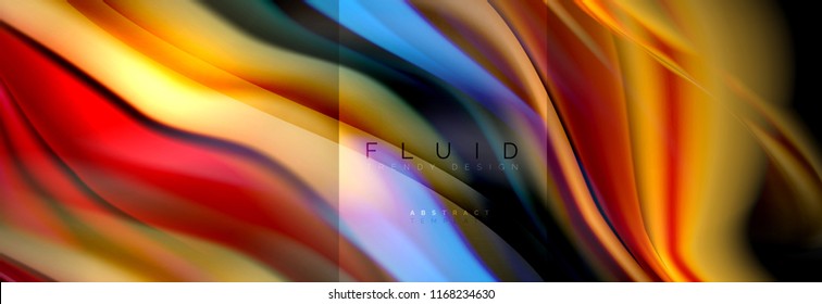 Formas abstractas del fluido arcoiris, diseño de colores líquidos, fondo de textura ondulada de mármol colorido o plástico, plantilla multicolor para presentación de negocios o tecnología o diseño de portada web