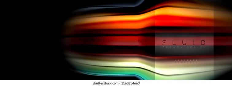 Rainbow fluid abstract shapes, liquid colors design, colorful marble or plastic wavy texture background, multicolored template for business or technology presentation or web brochure cover design