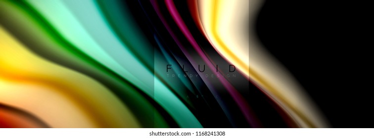 Formas abstractas del fluido arcoiris, diseño de colores líquidos, fondo de textura ondulada de mármol colorido o plástico, plantilla multicolor para presentación de negocios o tecnología o diseño de portada web