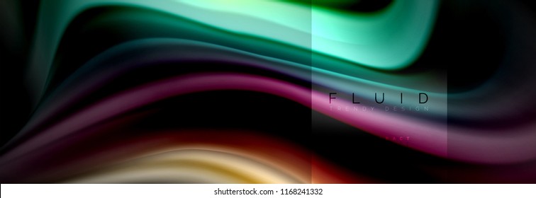 Formas abstractas del fluido arcoiris, diseño de colores líquidos, fondo de textura ondulada de mármol colorido o plástico, plantilla multicolor para presentación de negocios o tecnología o diseño de portada web