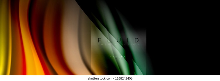 Rainbow fluid abstract shapes, liquid colors design, colorful marble or plastic wavy texture background, multicolored template for business or technology presentation or web brochure cover design