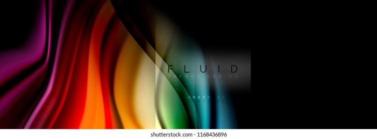 Formas abstractas del fluido arcoiris, diseño de colores líquidos, fondo de textura ondulada de mármol colorido o plástico, plantilla multicolor para presentación de negocios o tecnología o diseño de portada web