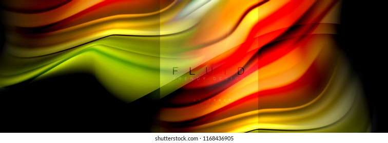 Formas abstractas del fluido arcoiris, diseño de colores líquidos, fondo de textura ondulada de mármol colorido o plástico, plantilla multicolor para presentación de negocios o tecnología o diseño de portada web