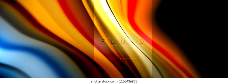 Rainbow fluid abstract shapes, liquid colors design, colorful marble or plastic wavy texture background, multicolored template for business or technology presentation or web brochure cover design