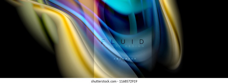 Formas abstractas del fluido arcoiris, diseño de colores líquidos, fondo de textura ondulada de mármol colorido o plástico, plantilla multicolor para presentación de negocios o tecnología o diseño de portada web