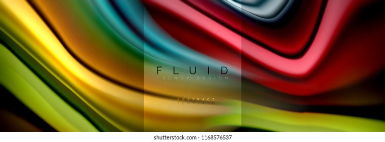 Rainbow fluid abstract shapes, liquid colors design, colorful marble or plastic wavy texture background, multicolored template for business or technology presentation or web brochure cover design