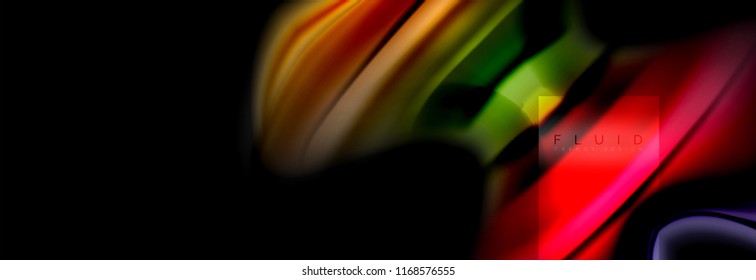 Rainbow fluid abstract shapes, liquid colors design, colorful marble or plastic wavy texture background, multicolored template for business or technology presentation or web brochure cover design