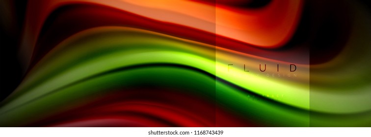 Formas abstractas del fluido arcoiris, diseño de colores líquidos, fondo de textura ondulada de mármol colorido o plástico, plantilla multicolor para presentación de negocios o tecnología o diseño de portada web