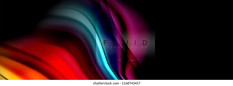 Formas abstractas del fluido arcoiris, diseño de colores líquidos, fondo de textura ondulada de mármol colorido o plástico, plantilla multicolor para presentación de negocios o tecnología o diseño de portada web