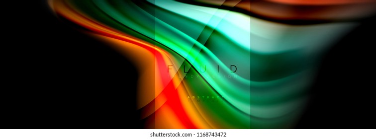 Formas abstractas del fluido arcoiris, diseño de colores líquidos, fondo de textura ondulada de mármol colorido o plástico, plantilla multicolor para presentación de negocios o tecnología o diseño de portada web